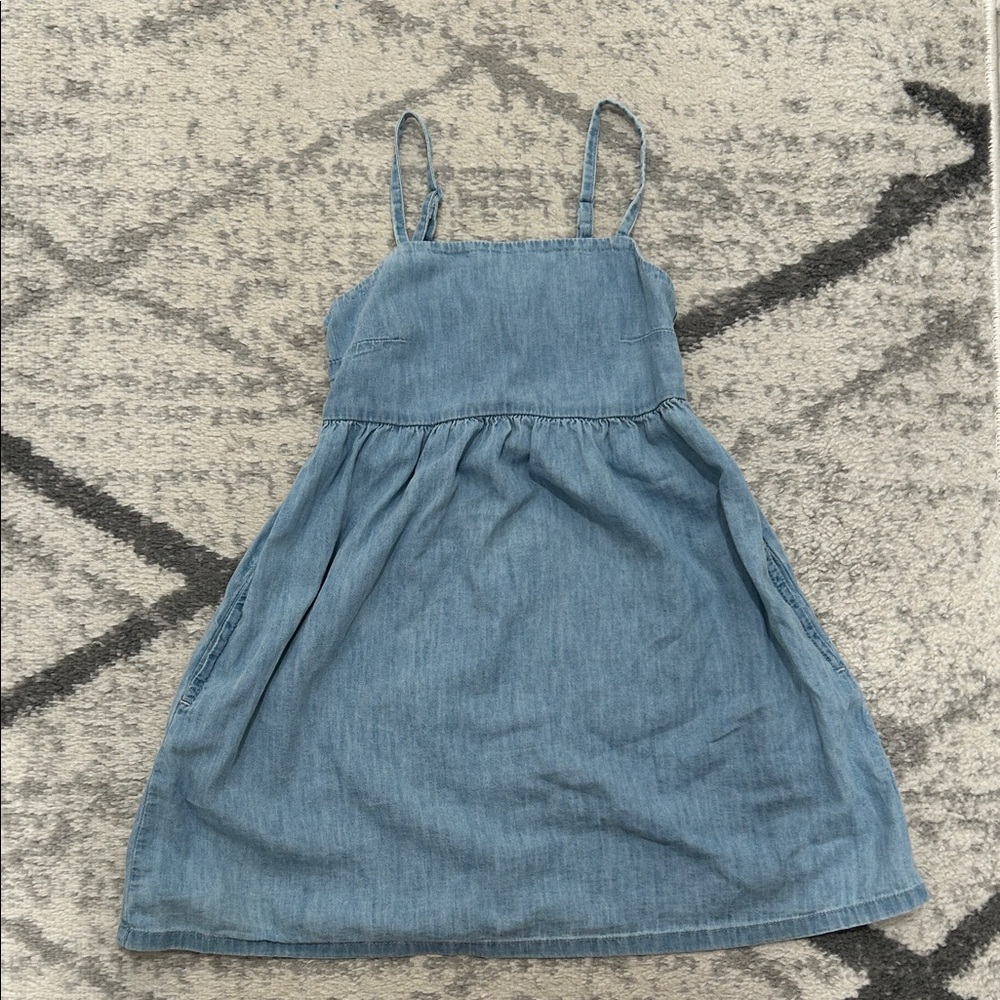 Gap girls kids size small 6-7 blue denim dress adjustable straps cute!!
